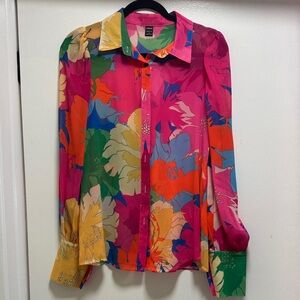 SHEIN Pink Multicolor Floral Blouse